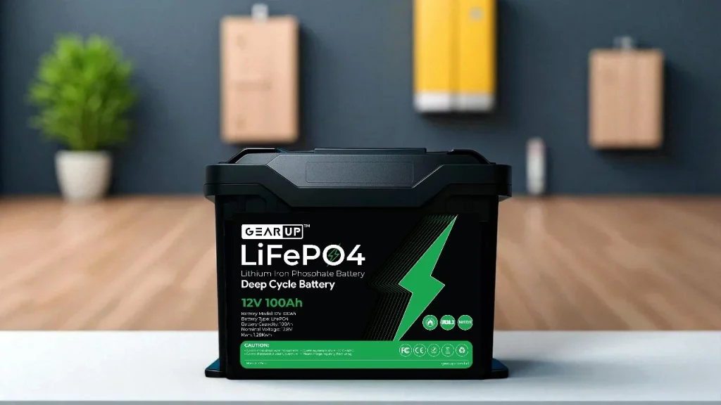 GearUP 12V 100Ah LifePO4 Lithium Battery with Smart BMS + Bluetooth