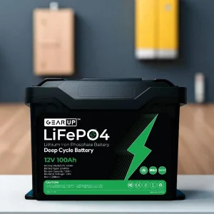 GearUP 12V 100Ah LifePO4 Lithium Battery with Smart BMS + Bluetooth